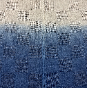 市松模様藍染のれん