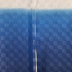 市松模様藍染のれん